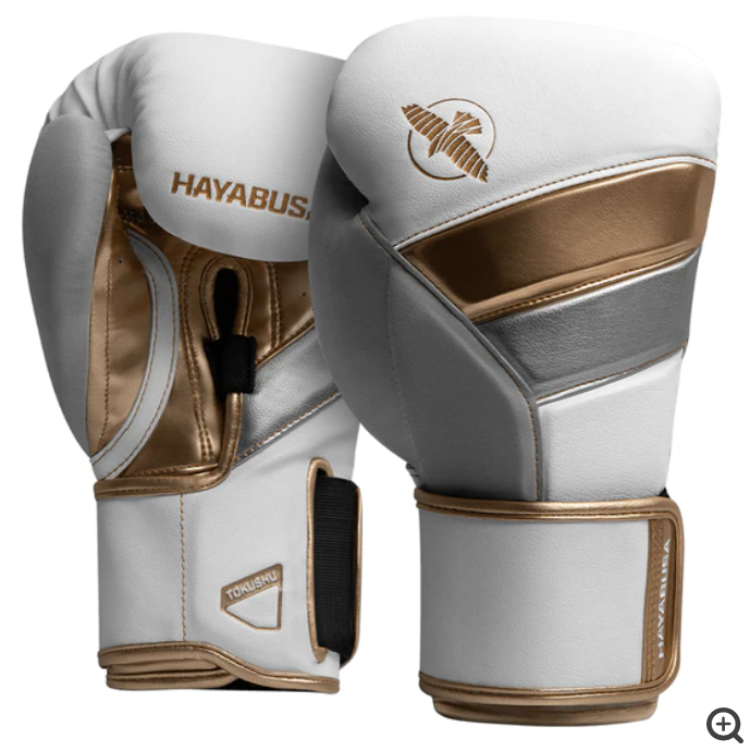 Hayabusa T3 Boxing Gloves White/Gold